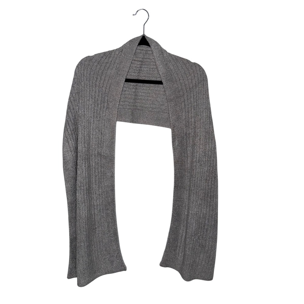 Barefoot Dreams CozyChic Lite Shawl Women OS Grey Excellent Ribbed Knit 478 - Picture 1 of 4